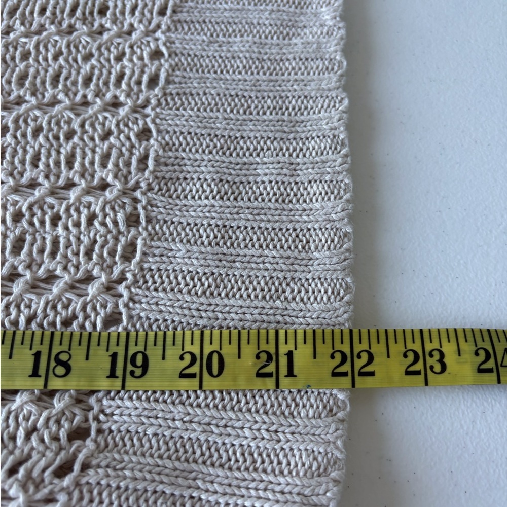 The Limited Small Linen Open Knit Crochet Cream Shirt Sleeve Sweater Boho Beach‎ - Picture 13 of 13